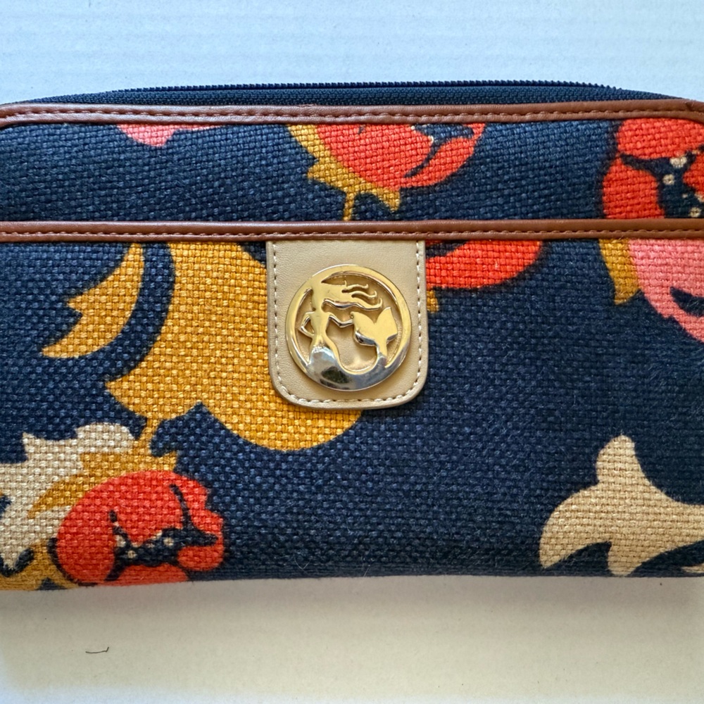 Spartina 449 Floral Canvas Wallet with Gold Accent